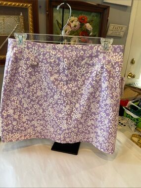Jenna Rose Lilac Floral Summer Golf Tennis Outdoor Skort Size XL NWT